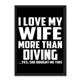 I Love My Wife More Than Diving ...Yes, She Bought Me This - Portrait Frame Photo Tile