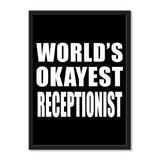 World's Okayest Receptionist - Portrait Frame Photo Tile