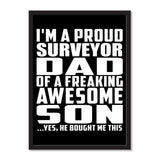 I'm A Proud Surveyor Dad Of A Freaking Awesome Son, He Bought Me This - Portrait Frame Photo Tile