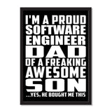 I'm A Proud Software Engineer Dad Of A Freaking Awesome Son, He Bought Me This - Portrait Frame Photo Tile