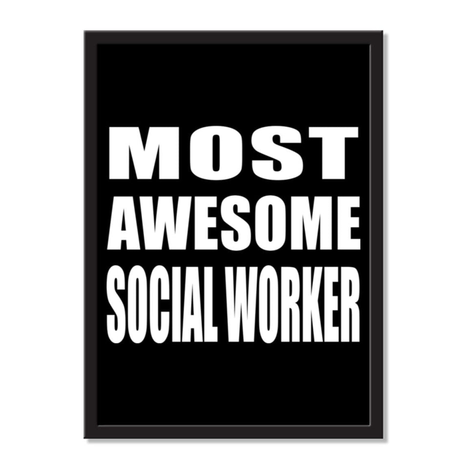 Most Awesome Social Worker - Portrait Frame Photo Tile