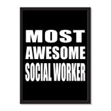 Most Awesome Social Worker - Portrait Frame Photo Tile