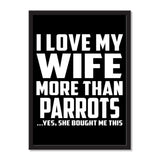 I Love My Wife More Than Parrots ...Yes, She Bought Me This - Portrait Frame Photo Tile