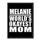 Melanie World's Okayest Mom - Portrait Frame Photo Tile