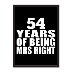 54 Years Of Being Mrs Right - Portrait Frame Photo Tile