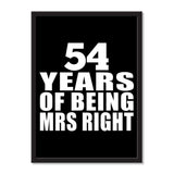 54 Years Of Being Mrs Right - Portrait Frame Photo Tile