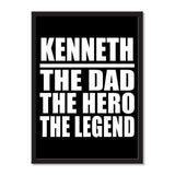 Kenneth The Dad The Hero The Legend - Portrait Frame Photo Tile