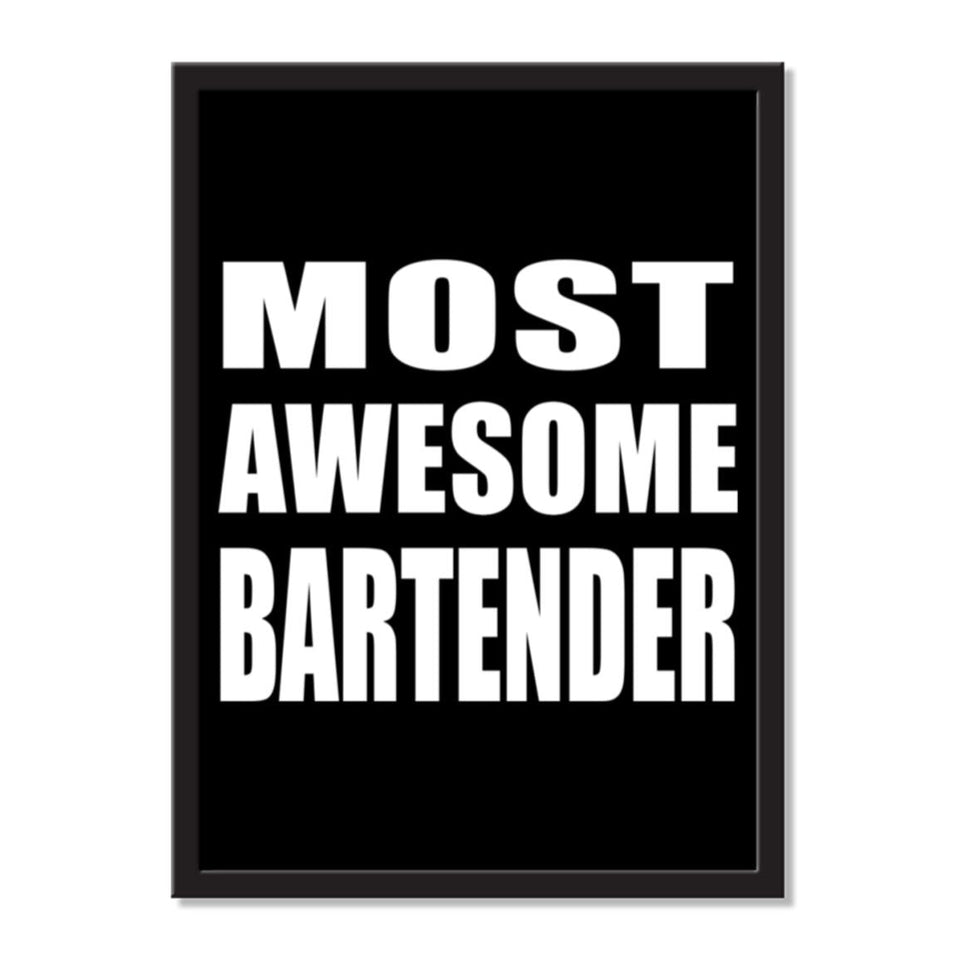 Most Awesome Bartender - Portrait Frame Photo Tile
