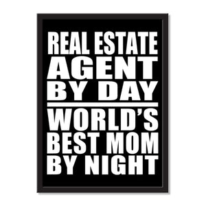 Real Estate Agent By Day World's Best Mom By Night - Portrait Frame Photo Tile