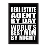 Real Estate Agent By Day World's Best Mom By Night - Portrait Frame Photo Tile
