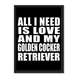 All I Need Is Love And My Golden Cocker Retriever - Portrait Frame Photo Tile