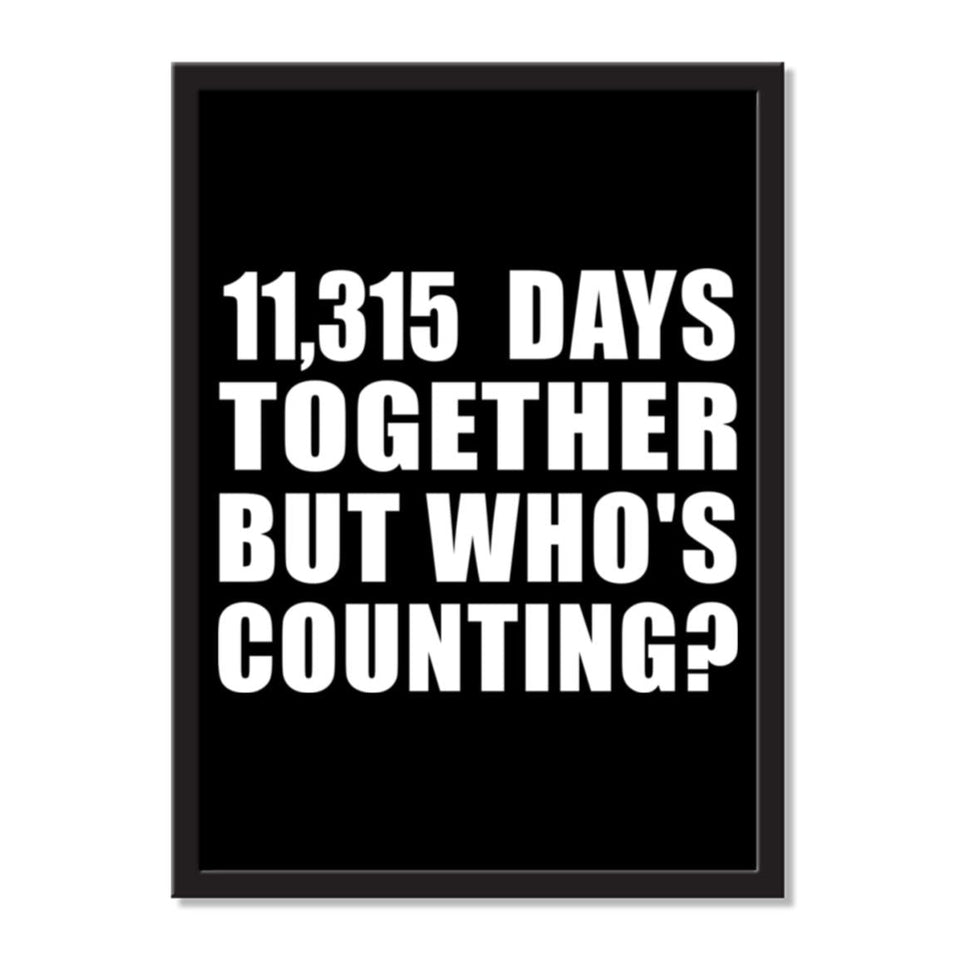 31st Anniversary 11,315 Days Together But Who's Counting - Portrait Frame Photo Tile