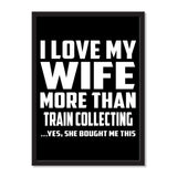 I Love My Wife More Than Train Collecting ...Yes, She Bought Me This - Portrait Frame Photo Tile