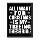 All I Want For Christmas Is My Treeing Tennessee Brindle - Portrait Frame Photo Tile