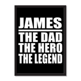 James The Dad The Hero The Legend - Portrait Frame Photo Tile