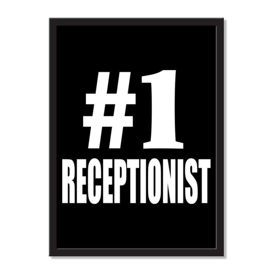 Number One #1 Receptionist - Portrait Frame Photo Tile