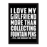 I Love My Girlfriend More Than Collecting Fountain Pens ...She Bought Me This - Portrait Frame Photo Tile