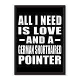 All I Need Is Love And A German Shorthaired Pointer - Portrait Frame Photo Tile