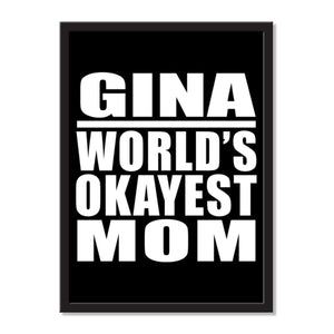 Gina World's Okayest Mom - Portrait Frame Photo Tile