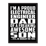 I'm A Proud Electrical Engineer Dad Of A Freaking Awesome Son, He Bought Me This - Portrait Frame Photo Tile