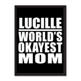 Lucille World's Okayest Mom - Portrait Frame Photo Tile