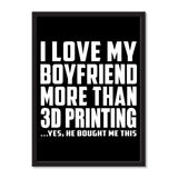 I Love My Boyfriend More Than 3D Printing ...He Bought Me This - Portrait Frame Photo Tile