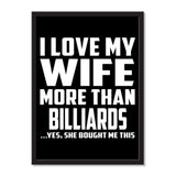 I Love My Wife More Than Billiards ...Yes, She Bought Me This - Portrait Frame Photo Tile