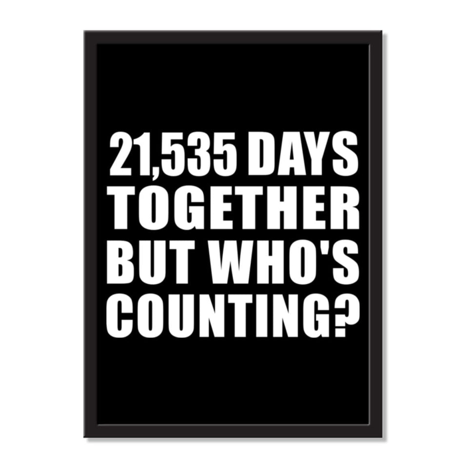 59th Anniversary 21,535 Days Together But Who's Counting - Portrait Frame Photo Tile