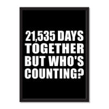 59th Anniversary 21,535 Days Together But Who's Counting - Portrait Frame Photo Tile