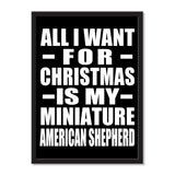 All I Want For Christmas Is My Miniature American Shepherd - Portrait Frame Photo Tile