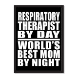 Respiratory Therapist By Day World's Best Mom By Night - Portrait Frame Photo Tile