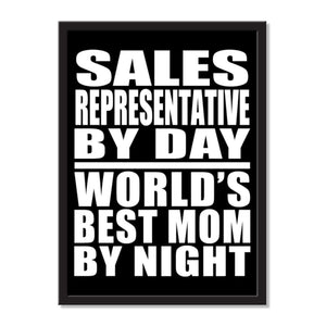 Sales Representative By Day World's Best Mom By Night - Portrait Frame Photo Tile