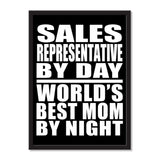 Sales Representative By Day World's Best Mom By Night - Portrait Frame Photo Tile