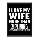 I Love My Wife More Than Ziplining ...Yes, She Bought Me This - Portrait Frame Photo Tile