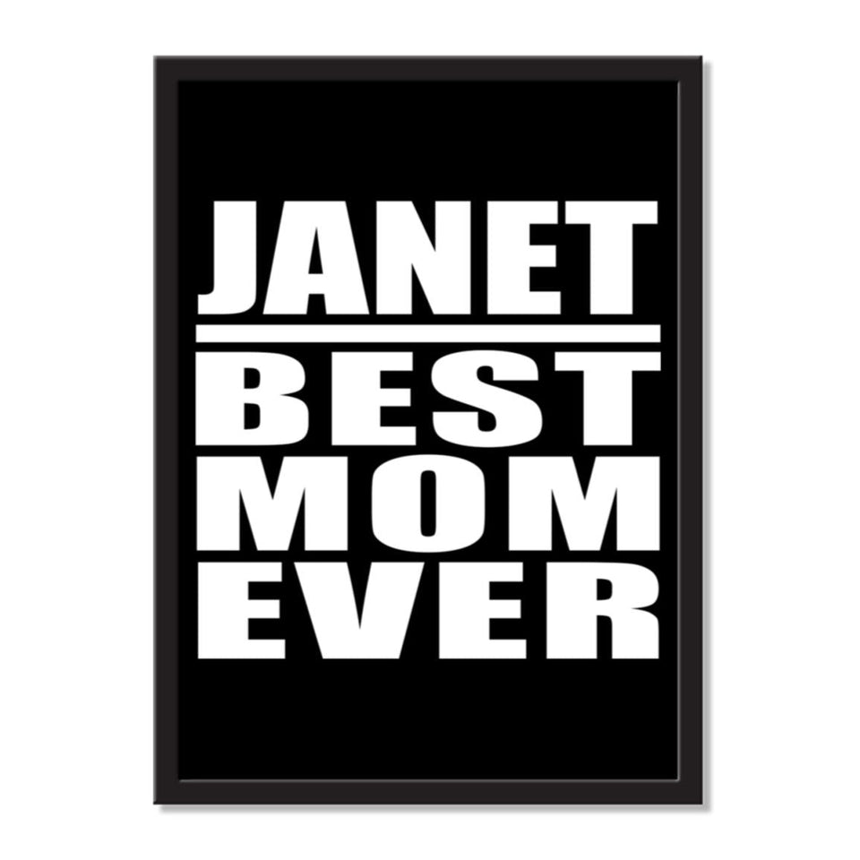 Janet Best Mom Ever - Portrait Frame Photo Tile