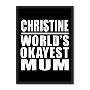 Christine World's Okayest Mum - Portrait Frame Photo Tile