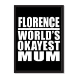 Florence World's Okayest Mum - Portrait Frame Photo Tile