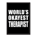 World's Okayest Therapist - Portrait Frame Photo Tile