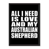 All I Need Is Love And My Australian Shepherd - Portrait Frame Photo Tile