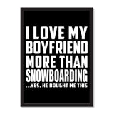 I Love My Boyfriend More Than Snowboarding ...He Bought Me This - Portrait Frame Photo Tile