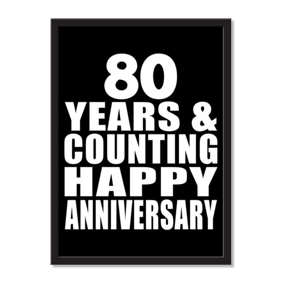 80 Years & Counting Happy Anniversary - Portrait Frame Photo Tile