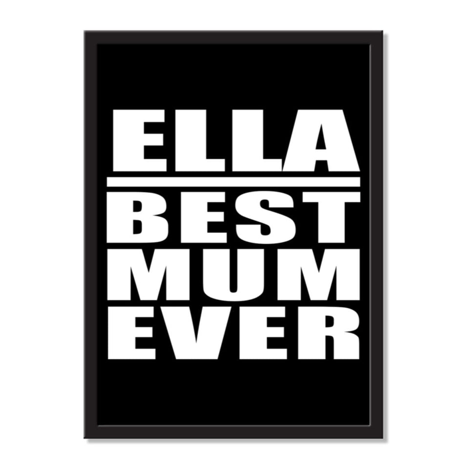 Ella Best Mum Ever - Portrait Frame Photo Tile
