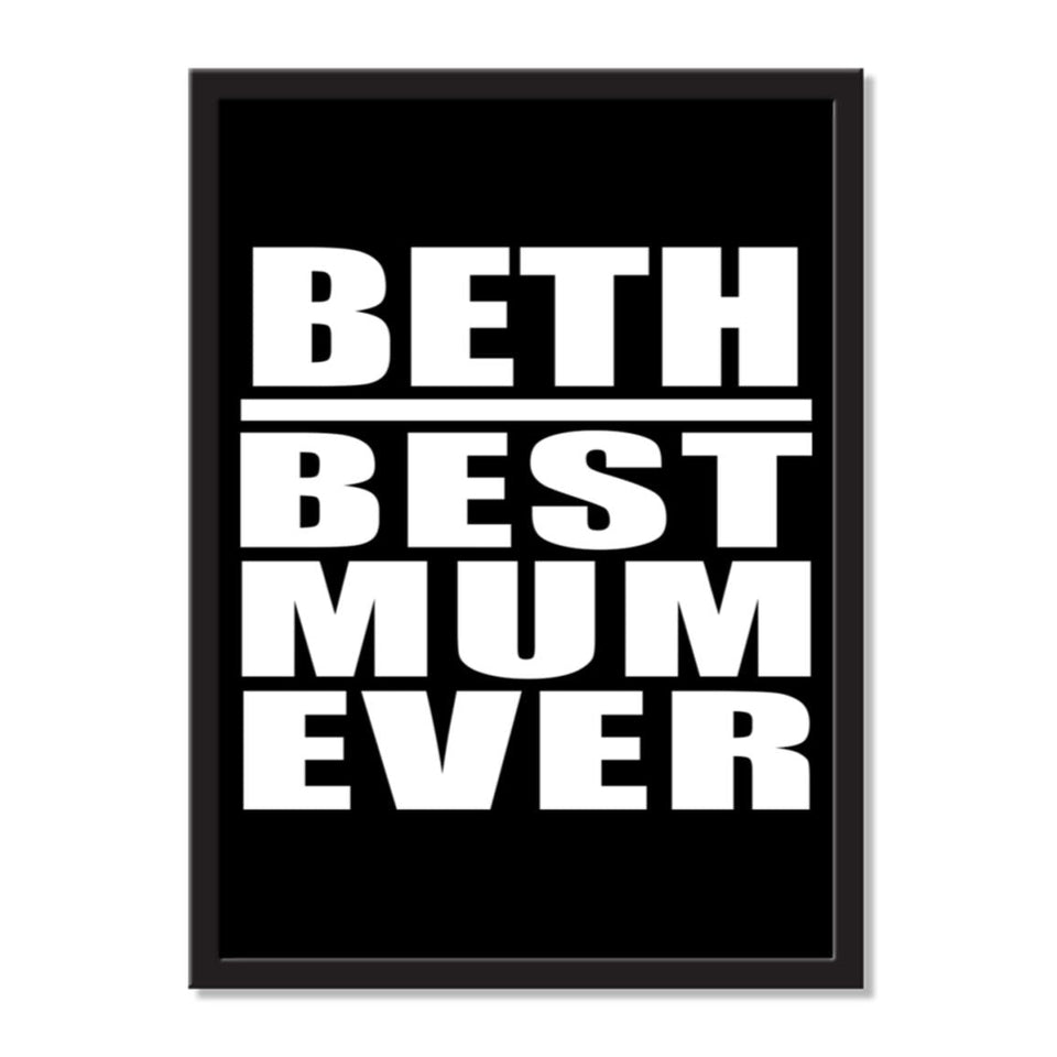 Beth Best Mum Ever - Portrait Frame Photo Tile