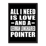 All I Need Is Love And A German Longhaired Pointer - Portrait Frame Photo Tile