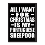 All I Want For Christmas Is My Portuguese Sheepdog - Portrait Frame Photo Tile