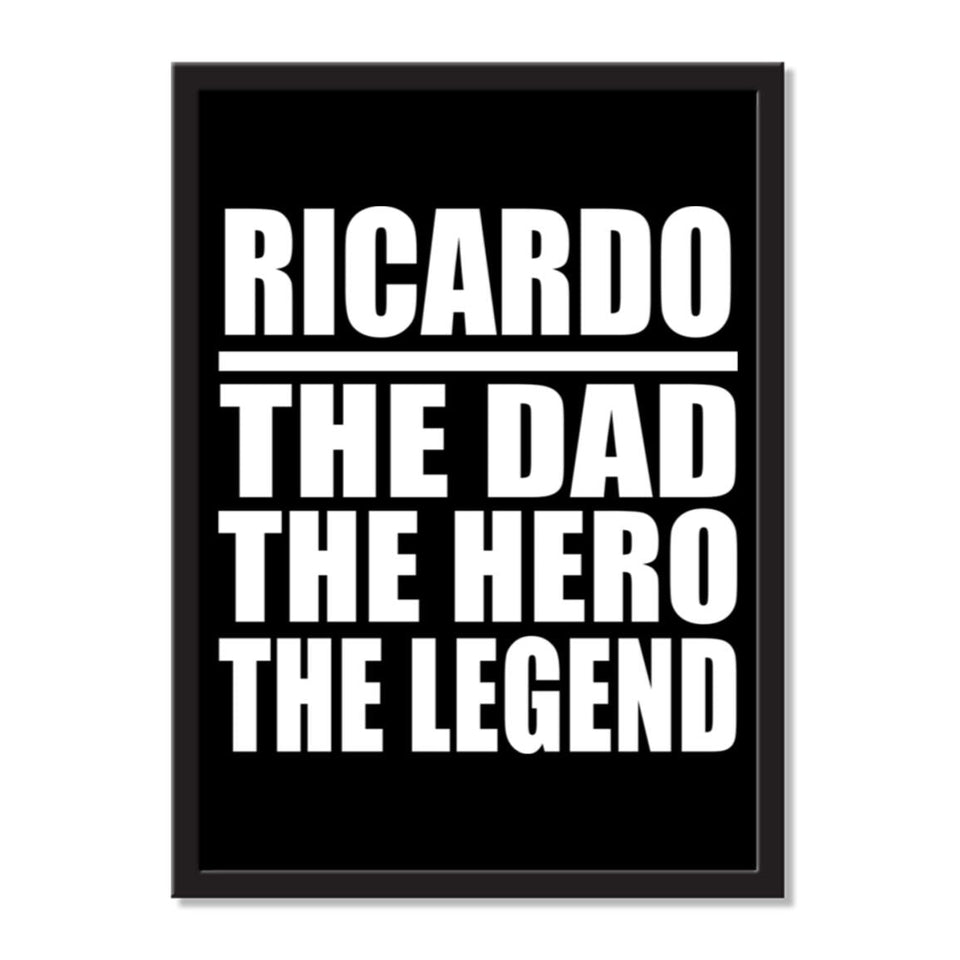 Ricardo The Dad The Hero The Legend - Portrait Frame Photo Tile