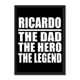 Ricardo The Dad The Hero The Legend - Portrait Frame Photo Tile