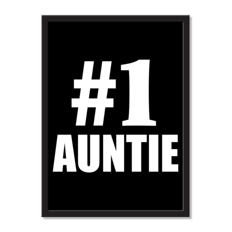 Number One #1 Auntie - Portrait Frame Photo Tile