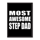 Most Awesome Step Dad - Portrait Frame Photo Tile