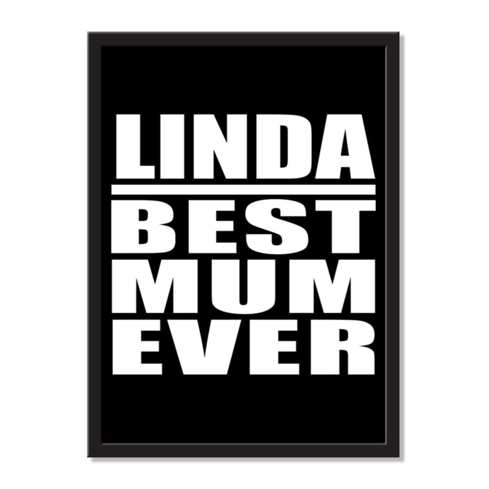 Linda Best Mum Ever - Portrait Frame Photo Tile